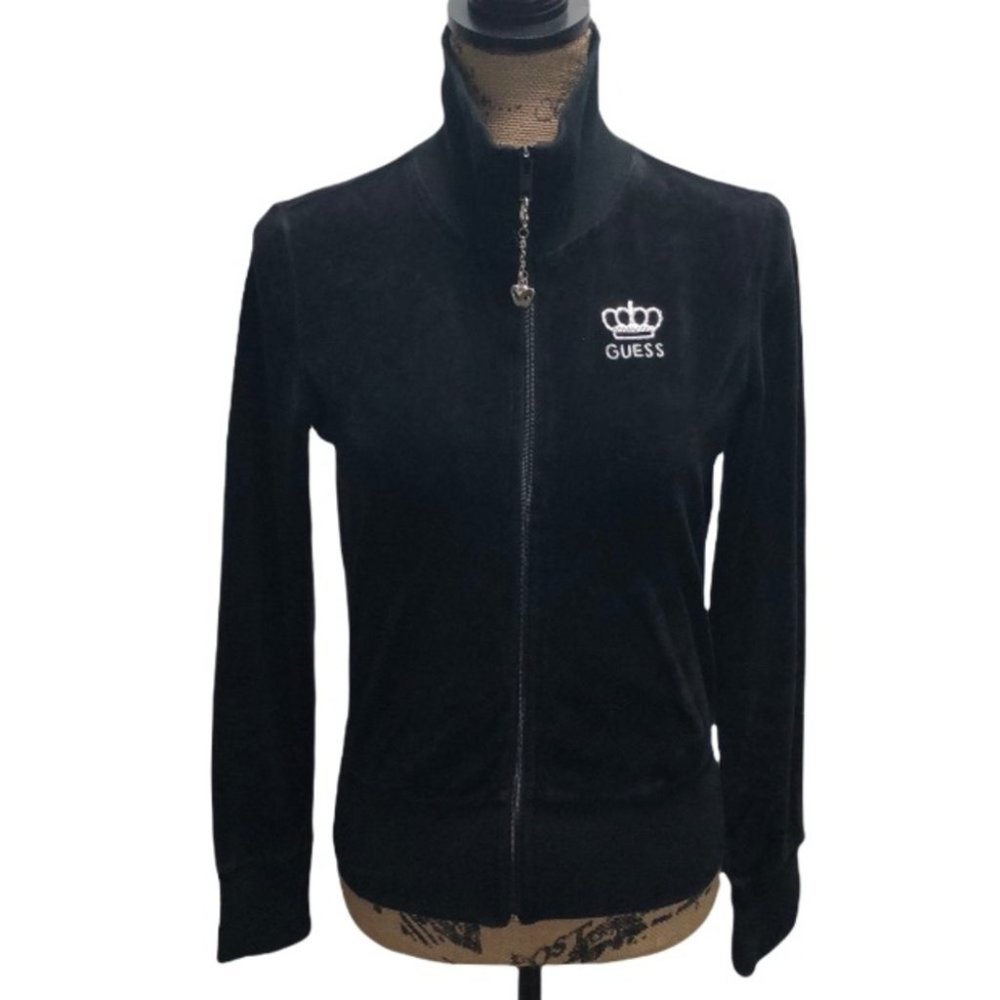 {Guess} Velour Zip Up Jacket